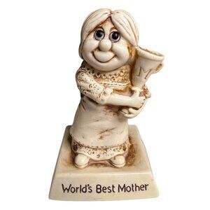 Vintage Russ Berrie & Co. 1975 Worlds Best Mother Sillisculpt Figurine